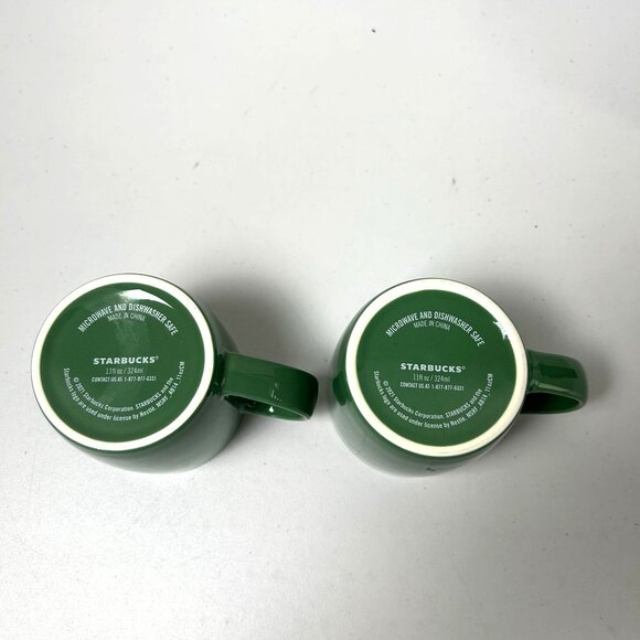 Starbucks Mug Set of 2 Green Mermaid Siren 2021 Coffee Cup 11oz - Picture 3 of 7